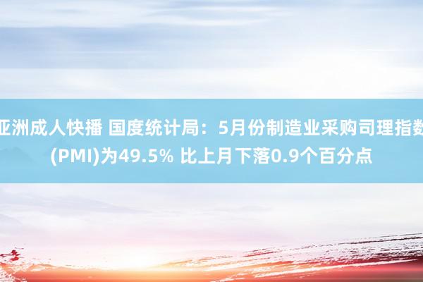 亚洲成人快播 国度统计局：5月份制造业采购司理指数(PMI)为49.5% 比上月下落0.9个百分点