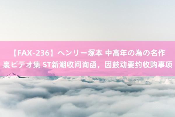 【FAX-236】ヘンリー塚本 中高年の為の名作裏ビデオ集 ST新潮收问询函，因鼓动要约收购事项