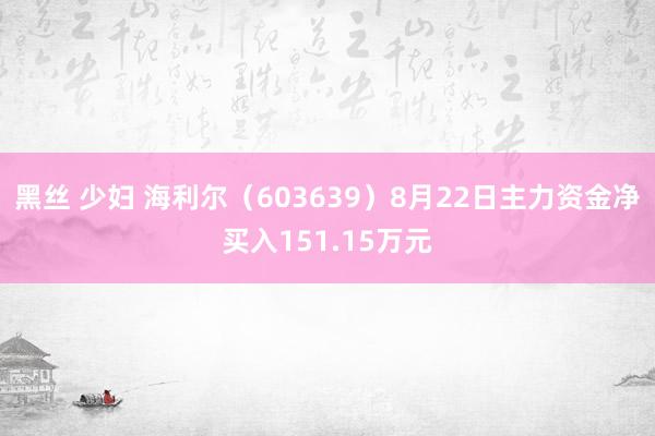 黑丝 少妇 海利尔（603639）8月22日主力资金净买入151.15万元