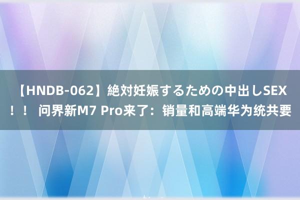 【HNDB-062】絶対妊娠するための中出しSEX！！ 问界新M7 Pro来了：销量和高端华为统共要