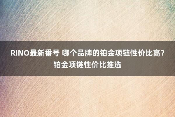 RINO最新番号 哪个品牌的铂金项链性价比高？铂金项链性价比推选