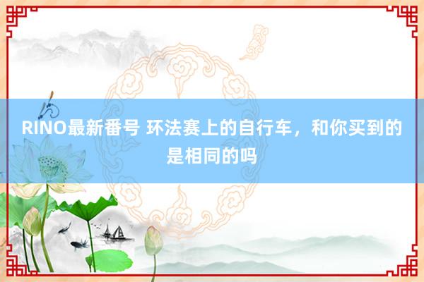 RINO最新番号 环法赛上的自行车，和你买到的是相同的吗